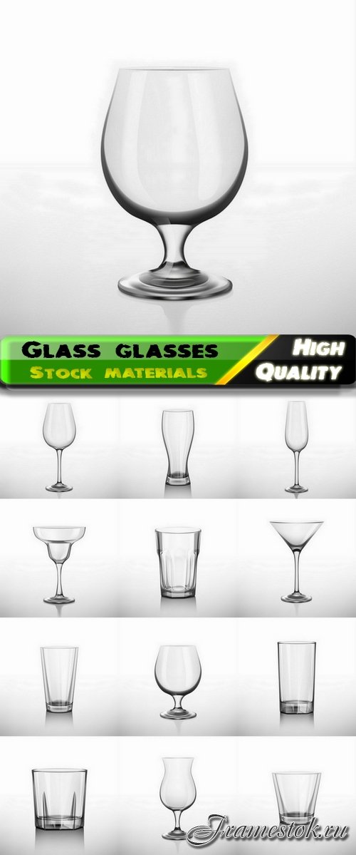 Glass glasses for water and alcoholic drinks 12 Eps