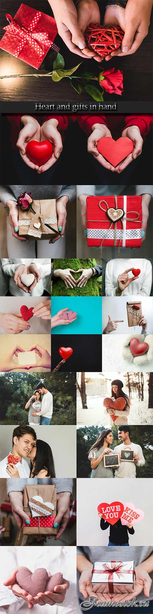 Heart and gifts in hand