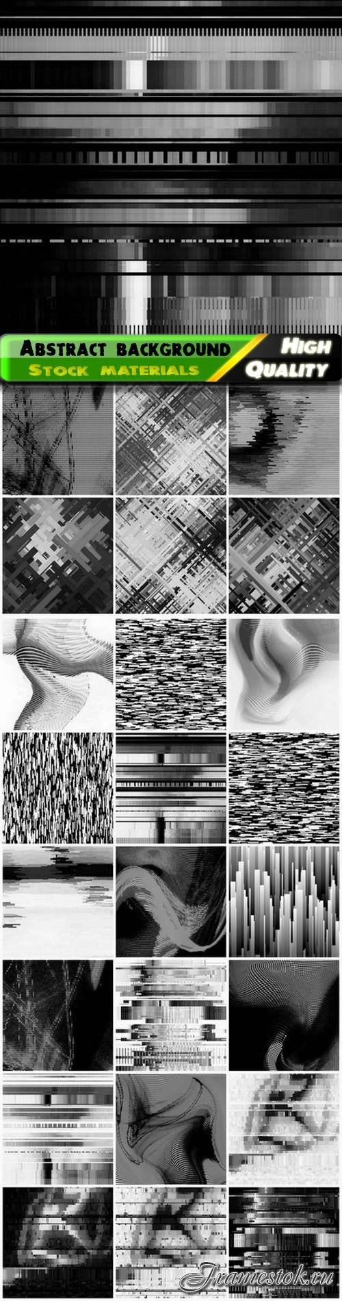 Creative abstract linear black and white background 25 Eps