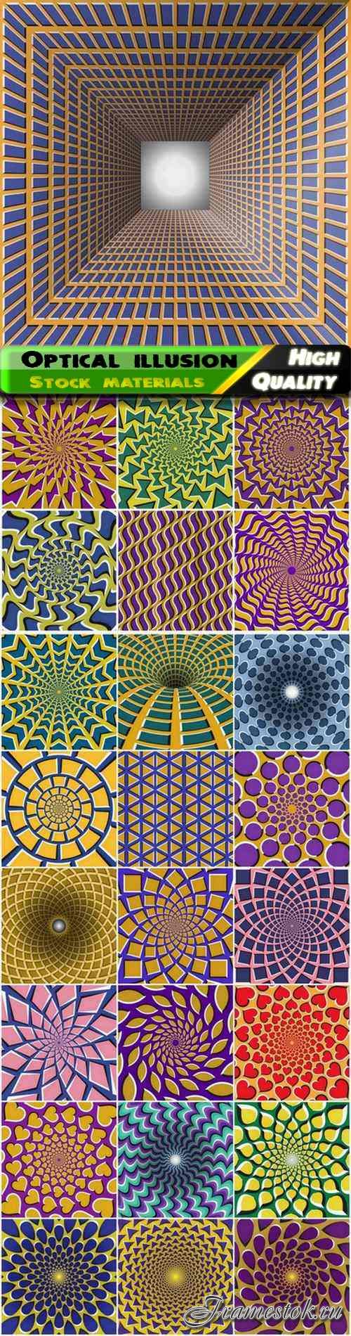 Abstract creative psychedelic background with optical illusion 25 Eps
