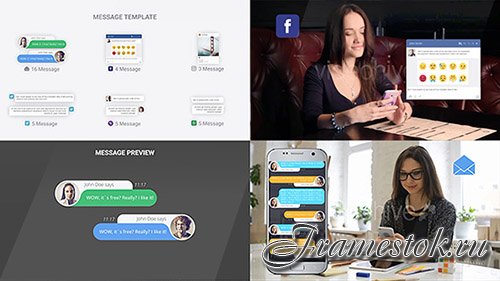 SMS Messages Chat Notify Elements - Project for After Effects (Videohive)