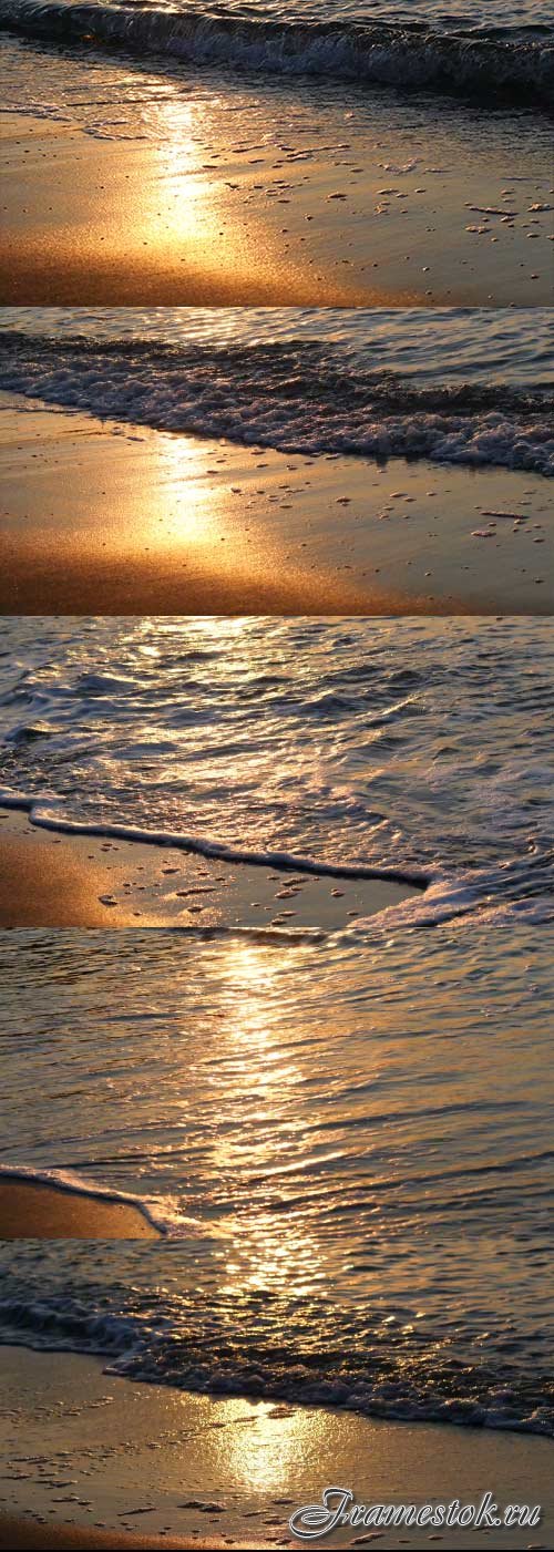 Golden surf sea