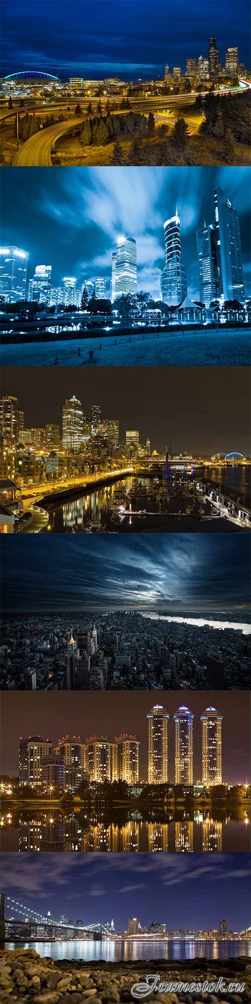 Night city lights raster graphics