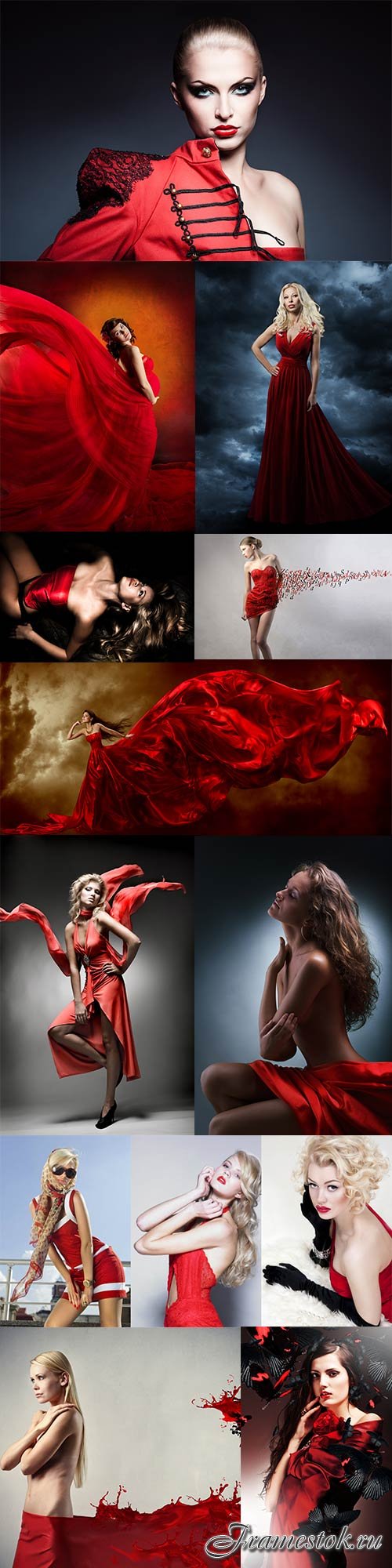 Woman in red stock photos