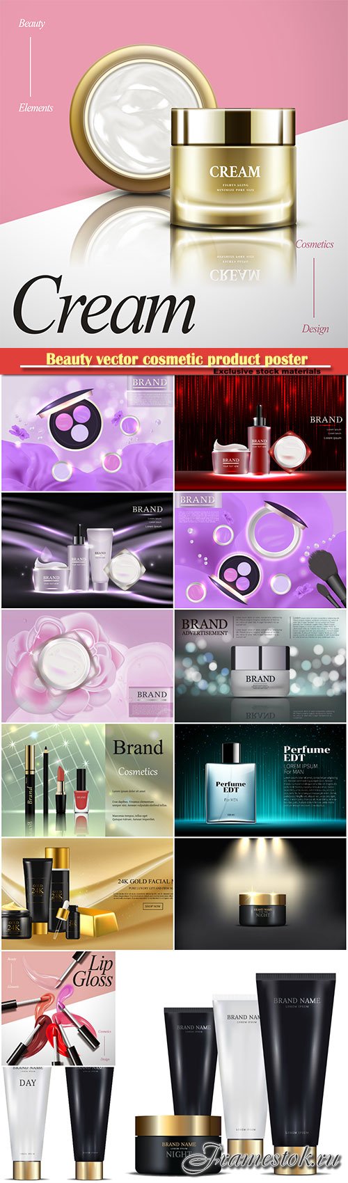 Beauty vector cosmetic product poster # 22