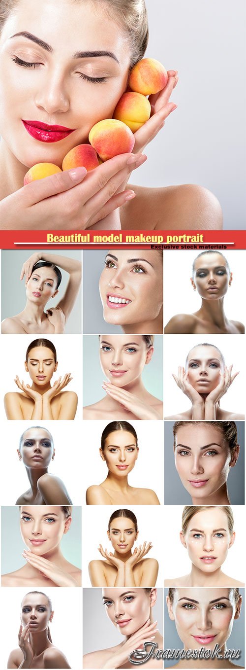Beautiful model makeup portrait, skin care makeup