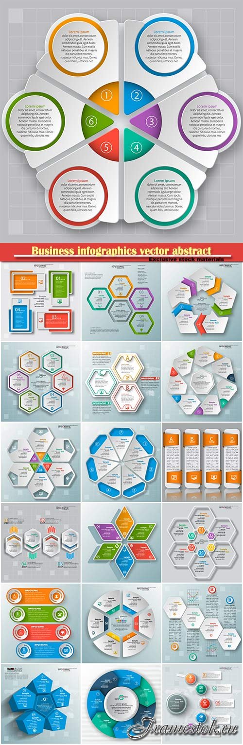 Business infographics vector abstract 3d paper, infographic elements