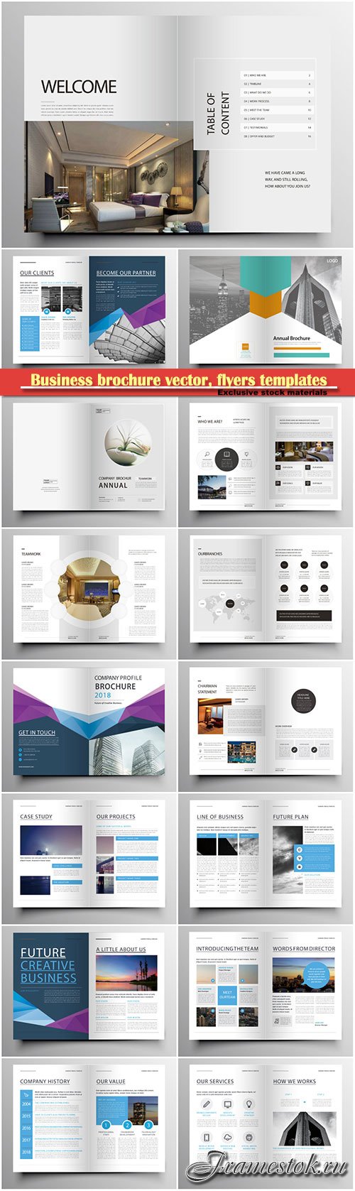 Business brochure vector, flyers templates, report cover design # 98