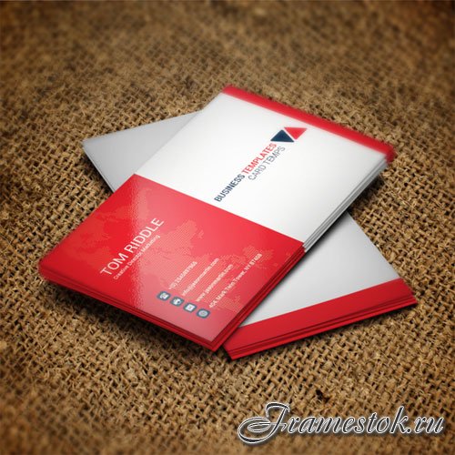 Red & white - business card templates