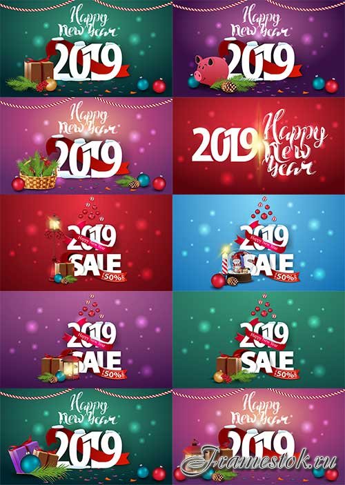     - 10 / Christmas banners in vector - 10 