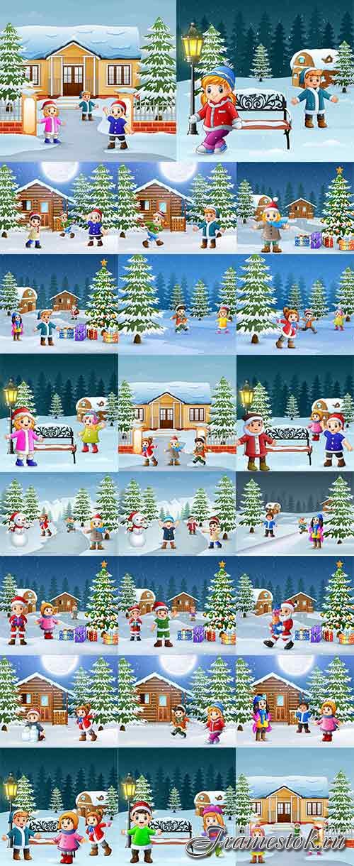   - 7 -   / Winter fun - 7 - Vector Graphics 