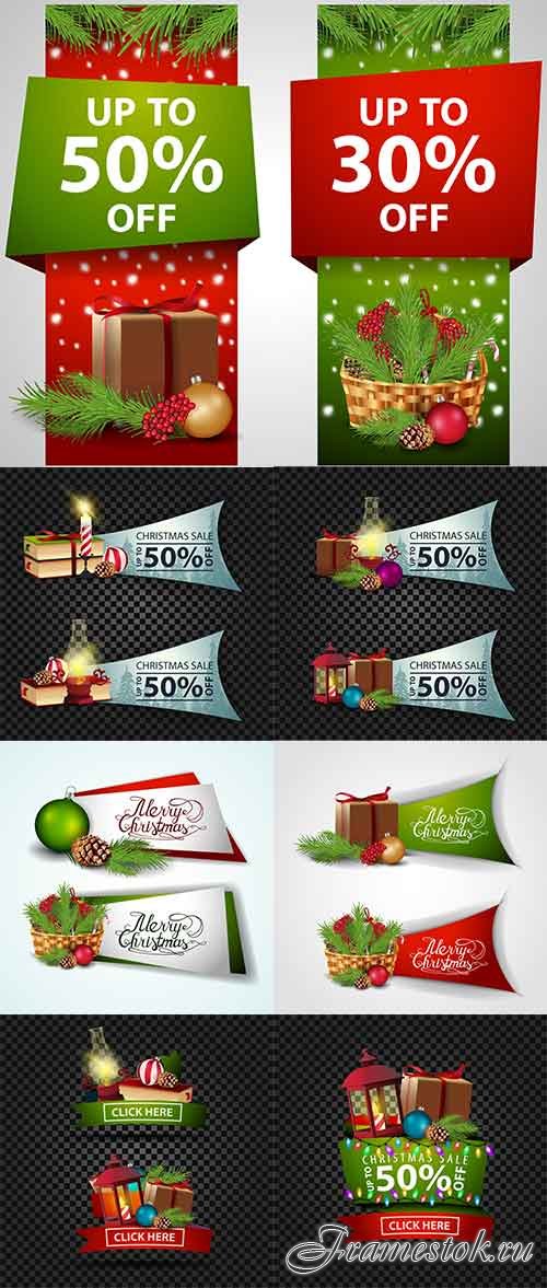       - 12 / Christmas banners in vector - 12 