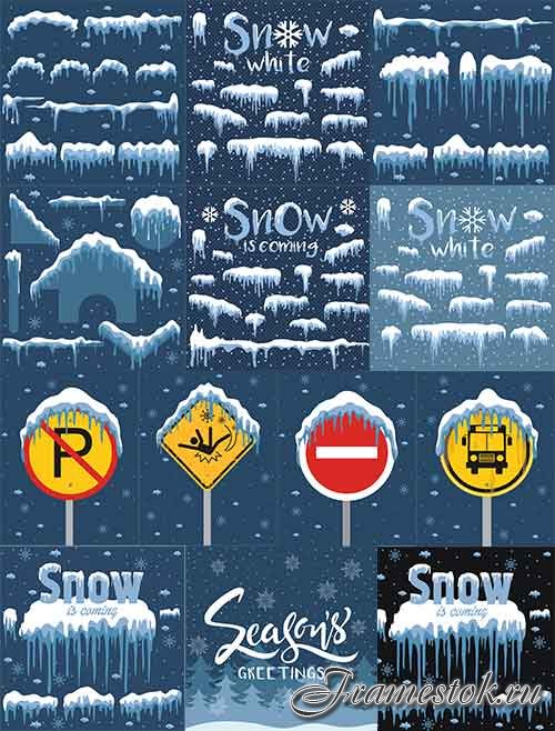     -   / Snow and snowdrifts - Vector Graphics