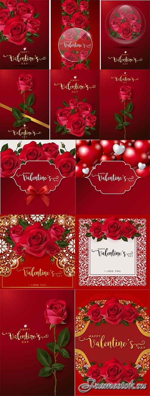       -   / Romantic backgrounds with roses - Vector Graphics