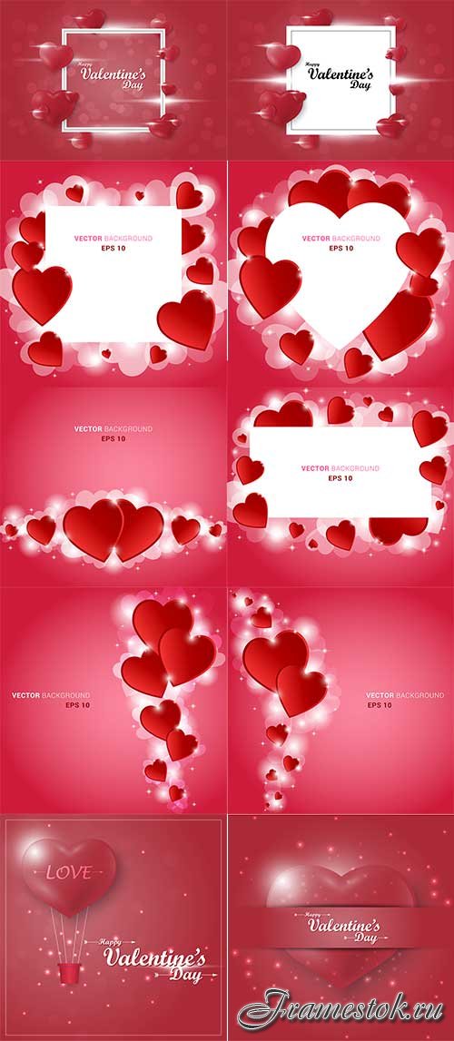       - 6 -   / Romantic heart backgrounds - 6 - Vector Graphics 