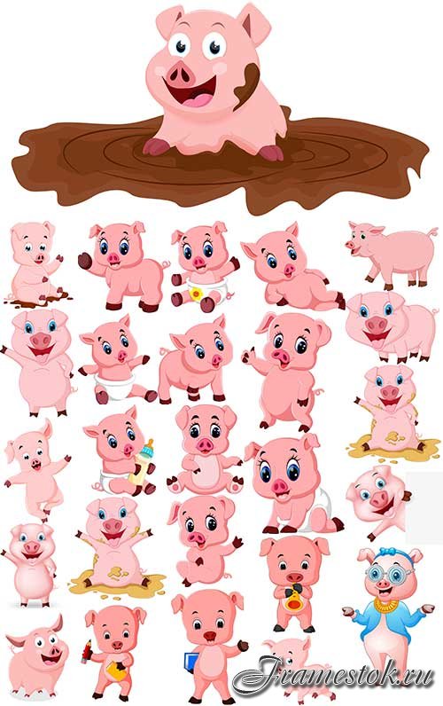      -   / Funny pig - Vector Graphics
