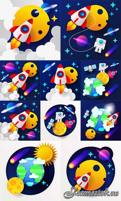     -   / Travel in space - Vector Graphics