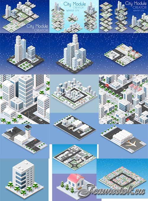   3D   -   / 3D model of city - Vector Graphics