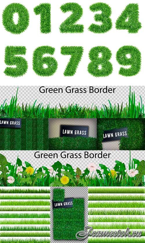      / Grass and numbers in vector