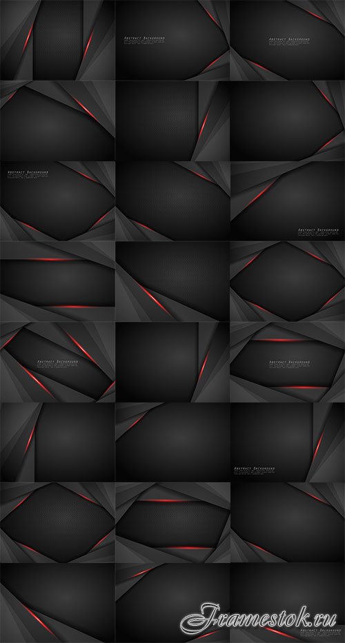  ׸       / Black backgrounds with red lines in vector