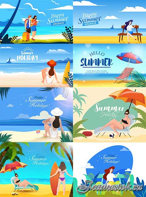      -   / People on the beach - Vector Graphics