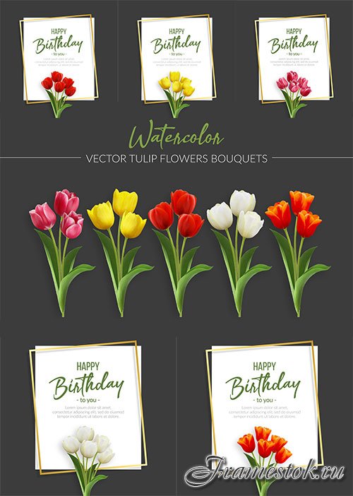        / Greeting card with tulips in vector