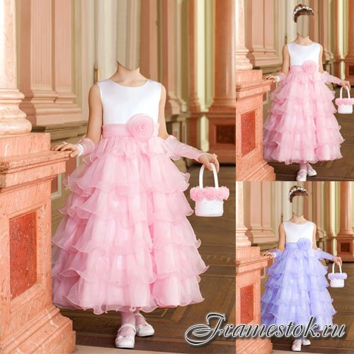 Шаблон для фотошопа - Принцесса в розовом платье