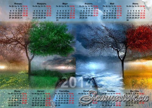 Красивый календарь - Четыре сезона природы