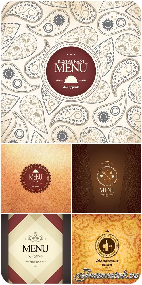 Vector menu backgrounds , vintage patterns