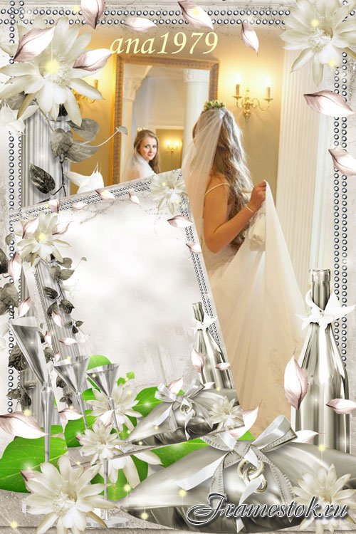 Рамка свадебная для фотошопа - Серебряная свадьба