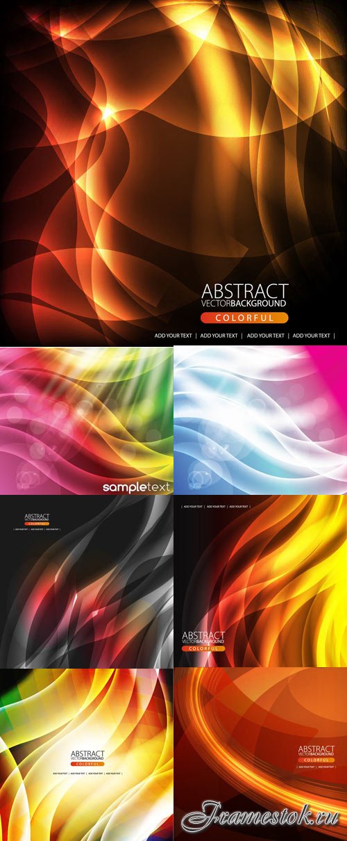 Coloreful backgrounds with abstract shinning line and fire