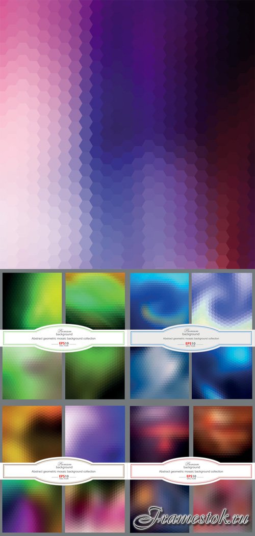 Abstract geometric mosaic backgrounds collection