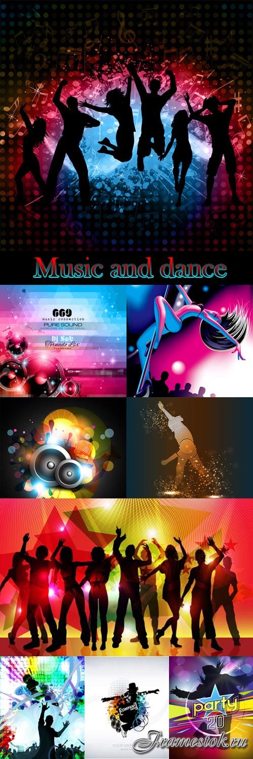 Music and dance vector posters and flyers