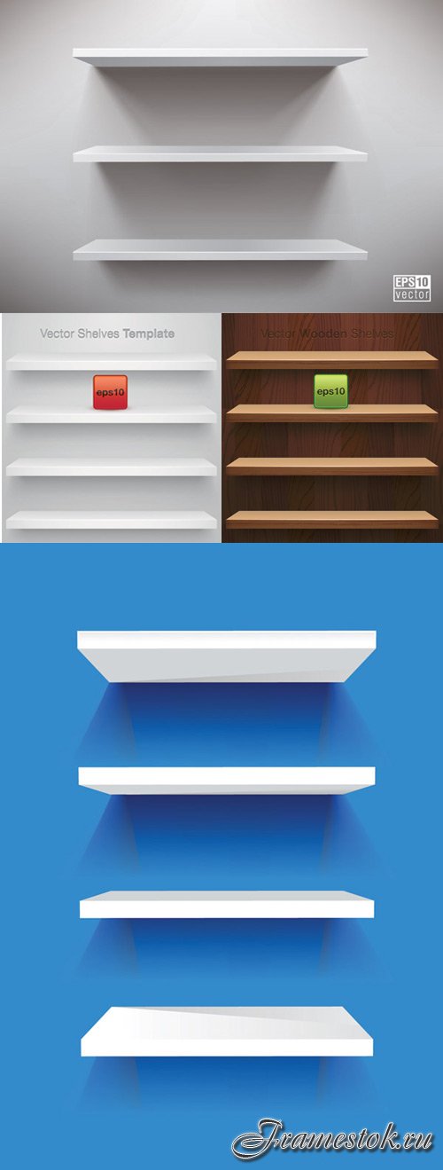 Vector blank display shelves