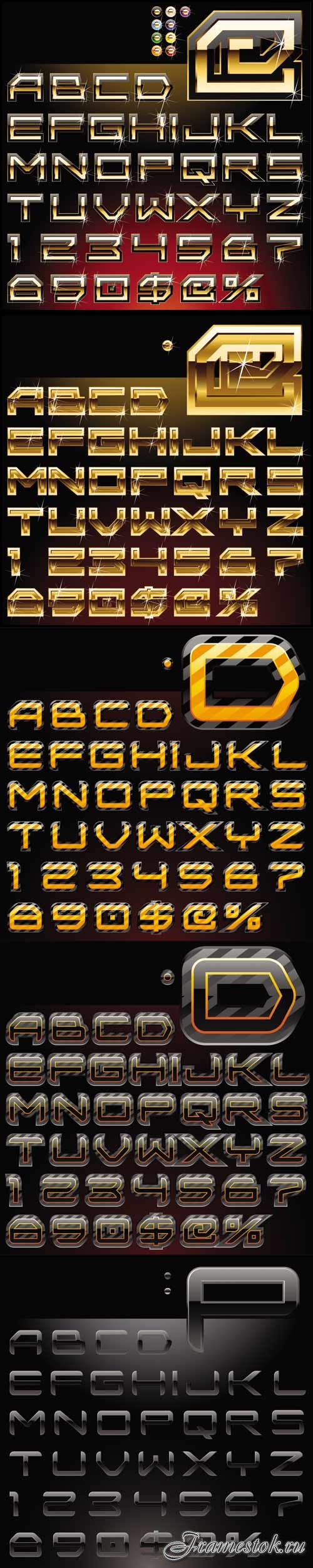 5 Luxury vector alphabets