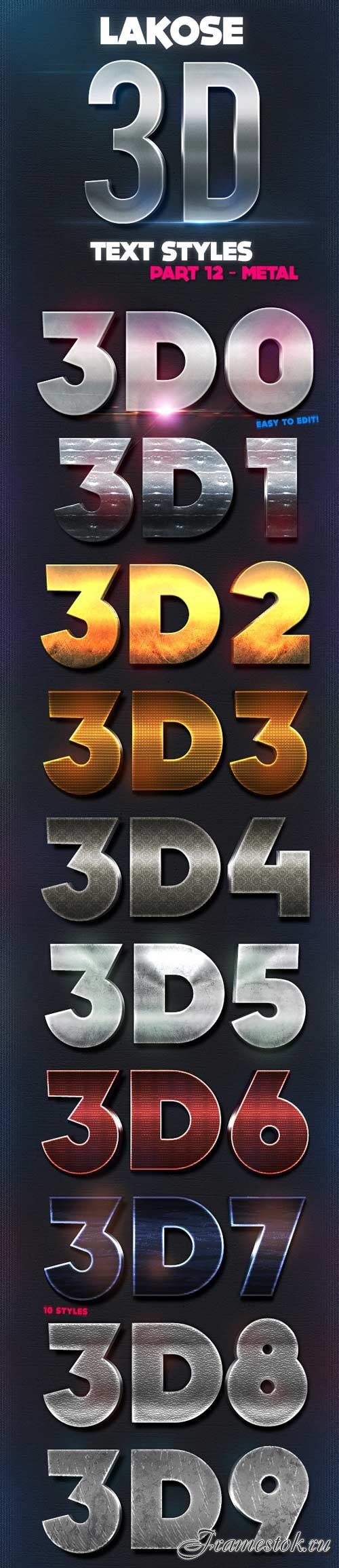 Lakose 3D Text Styles Part 12 9357483