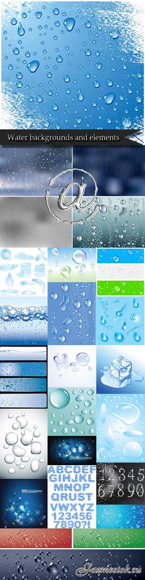 Water backgrounds and elements
