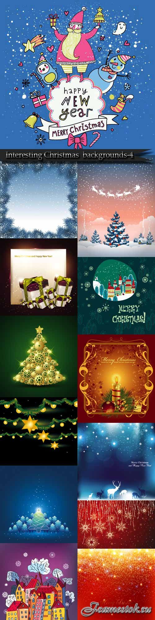 Interesting Christmas vector backgrounds-4