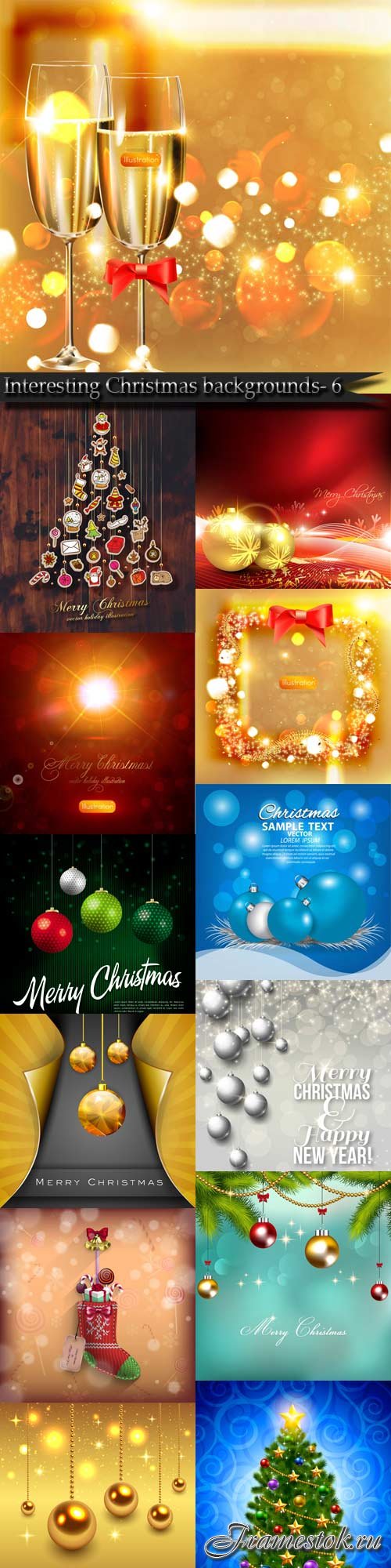 Interesting Christmas vector backgrounds- 6