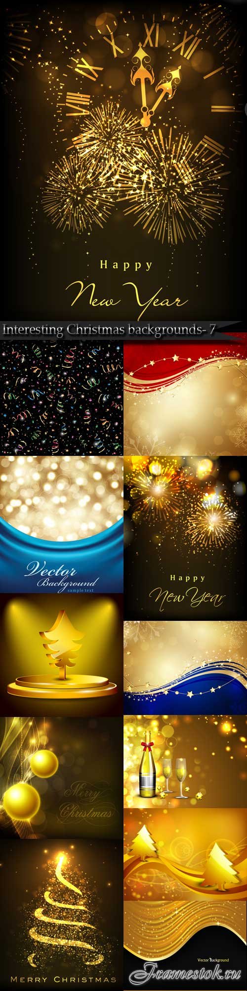 Interesting Christmas vector backgrounds- 7