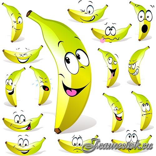 Векторный клипарт - Бананы 2