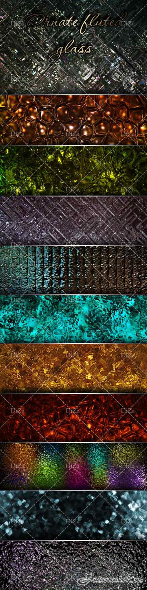 Ornate fluted glass textures