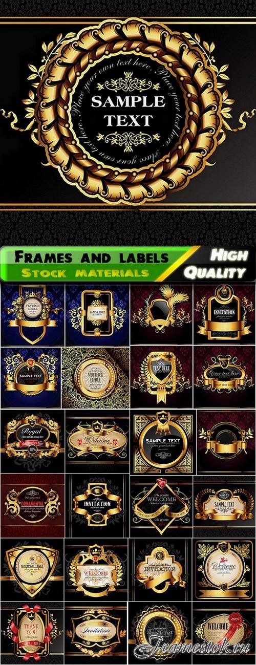 Vintage luxury frames and labels template design - 25 Eps
