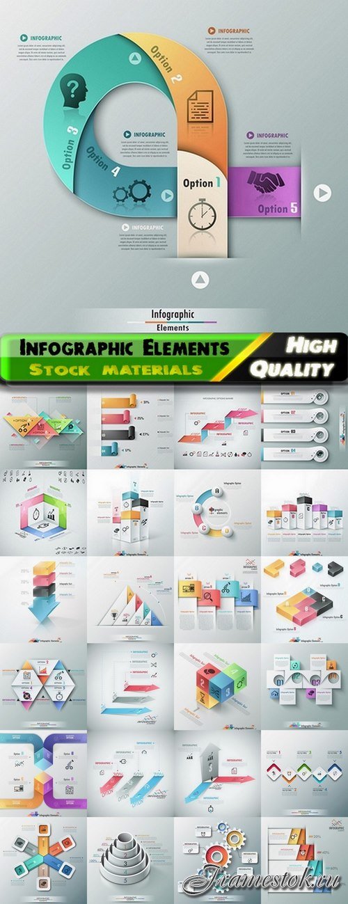 Infographic Design Elements in vector set from stock #104 - 25 Eps