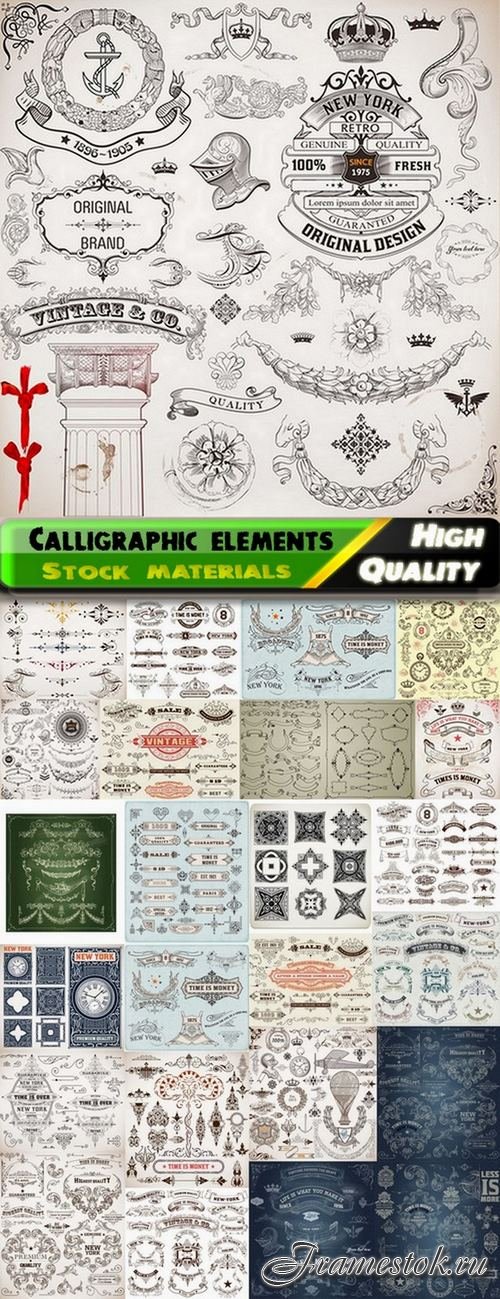 Calligraphic design elements for page decorations #26 - 25 Eps