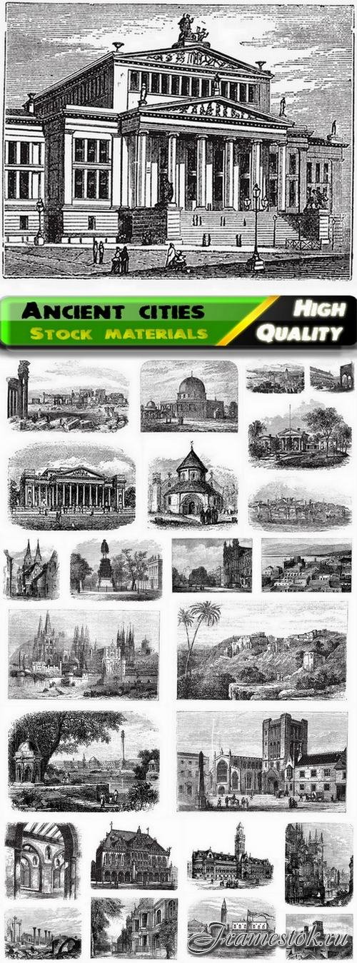 Illustration of ancient cities and ruins - 25 Eps