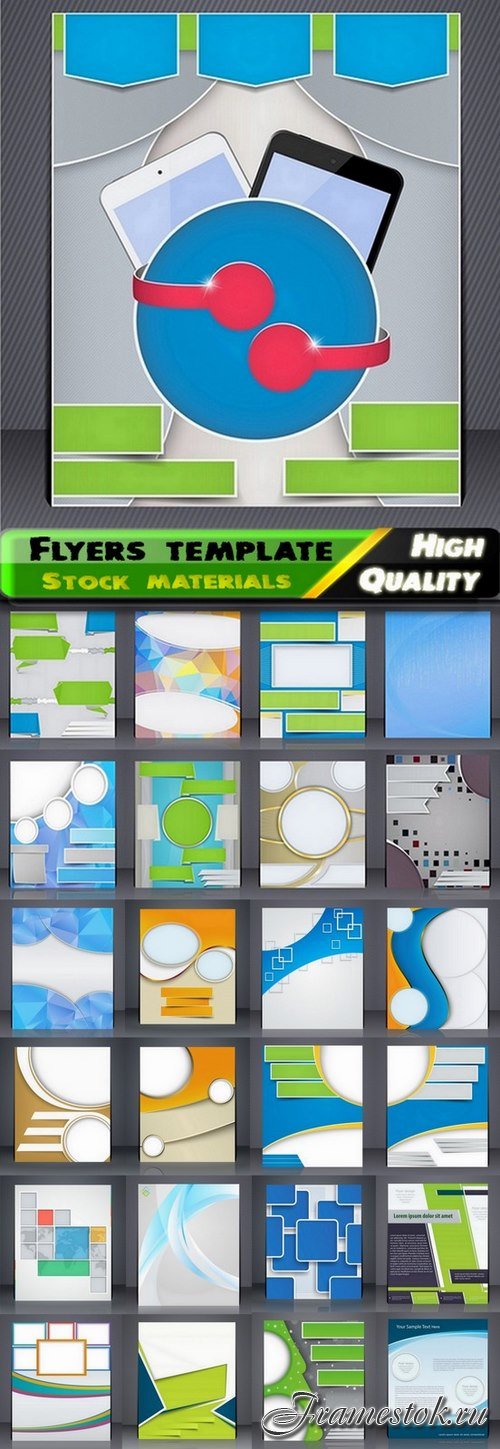 Flyers template design collection in vector from stock #53 - 25 Eps