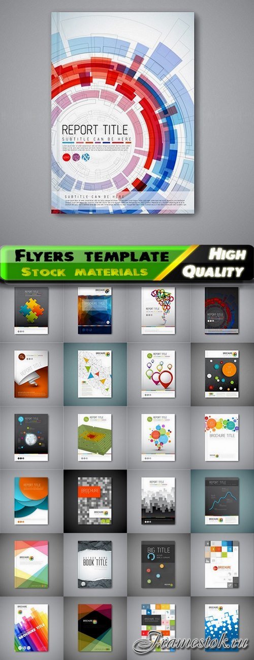 Flyers template design collection in vector from stock #55 - 25 Eps