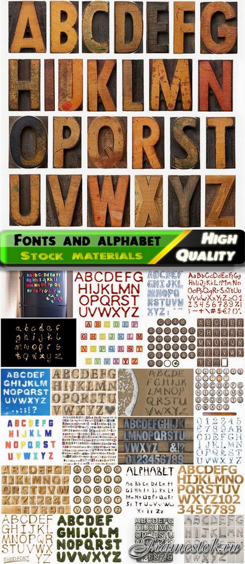 Creative fonts and alphabet 3d render - 25 HQ Jpg