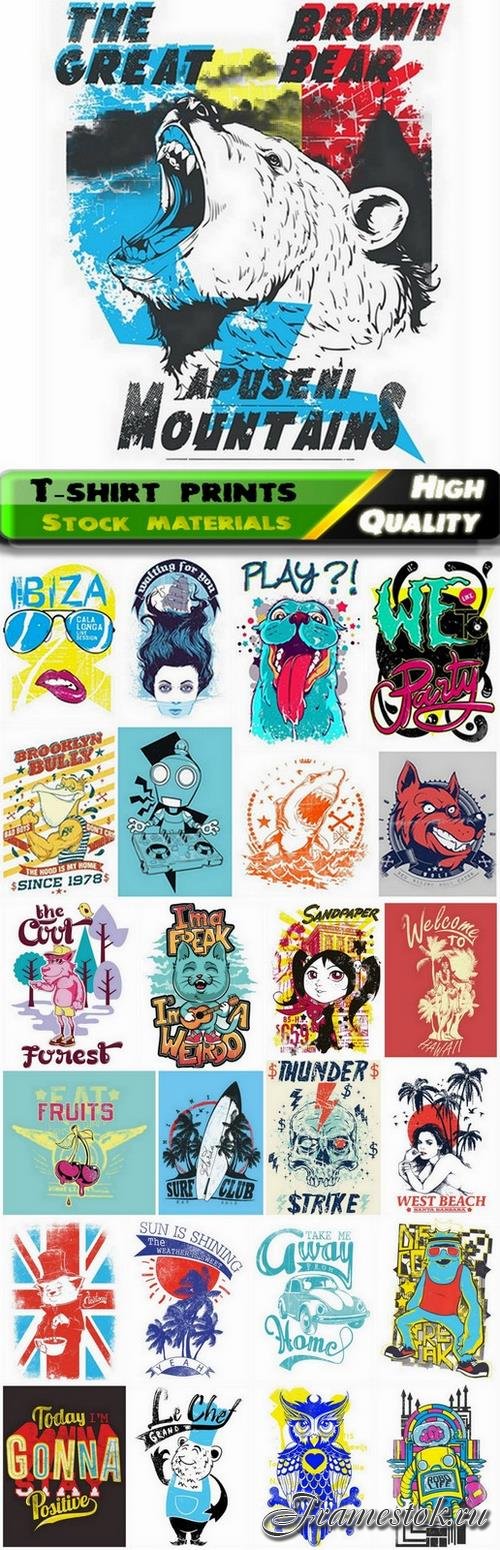 T-shirt prints design in vector from stock #46 - 25 Eps